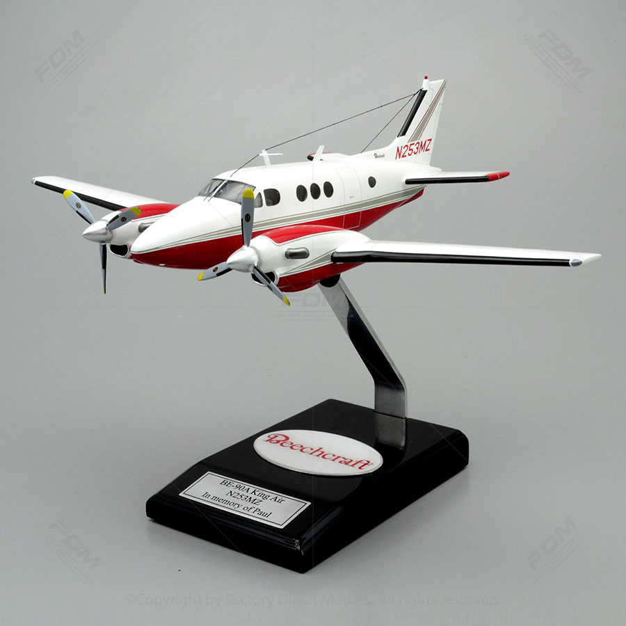 Beechcraft BE90A King Air Wooden Model Factory Direct Models
