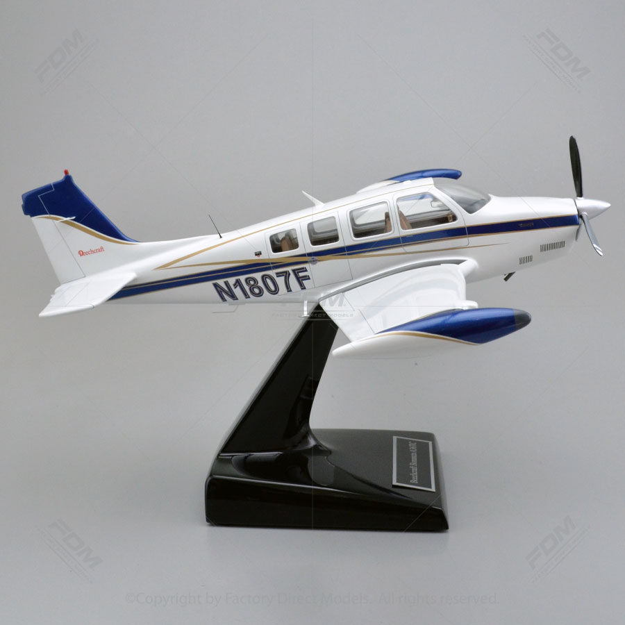 Beech A36TC Bonanza Model Airplane with a Detailed Interior Factory