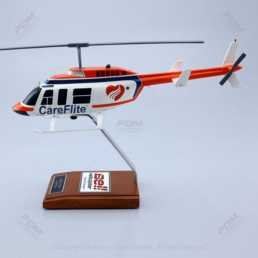 Handcrafted Custom Bell 206L-1 LongRanger II Wooden Model